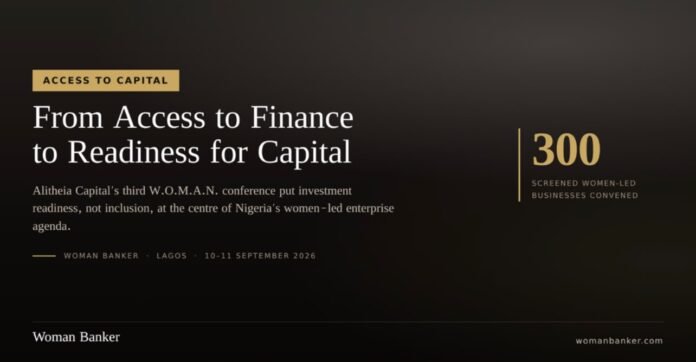 W.O.M.A.N. 2026 — featured image Woman Banker cover graphic: W.O.M.A.N. 2026, Lagos — from access to finance to readiness for capital