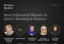 Most Influential Women in Qatar’s Banking and Finance Sector Woman Banker graphic: the 10 most influential women in Qatar's banking and finance sector, with portraits, names and institutions
